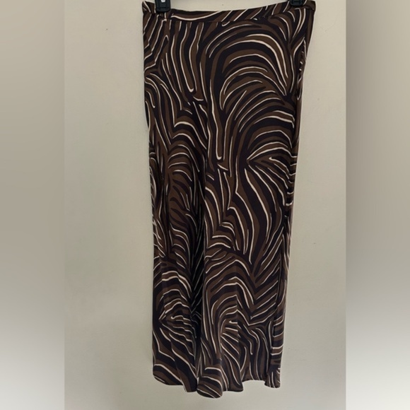 2 Skirts Zebra animal print cheetah Medi maxi satin bias skirt small 2 - Picture 2 of 10